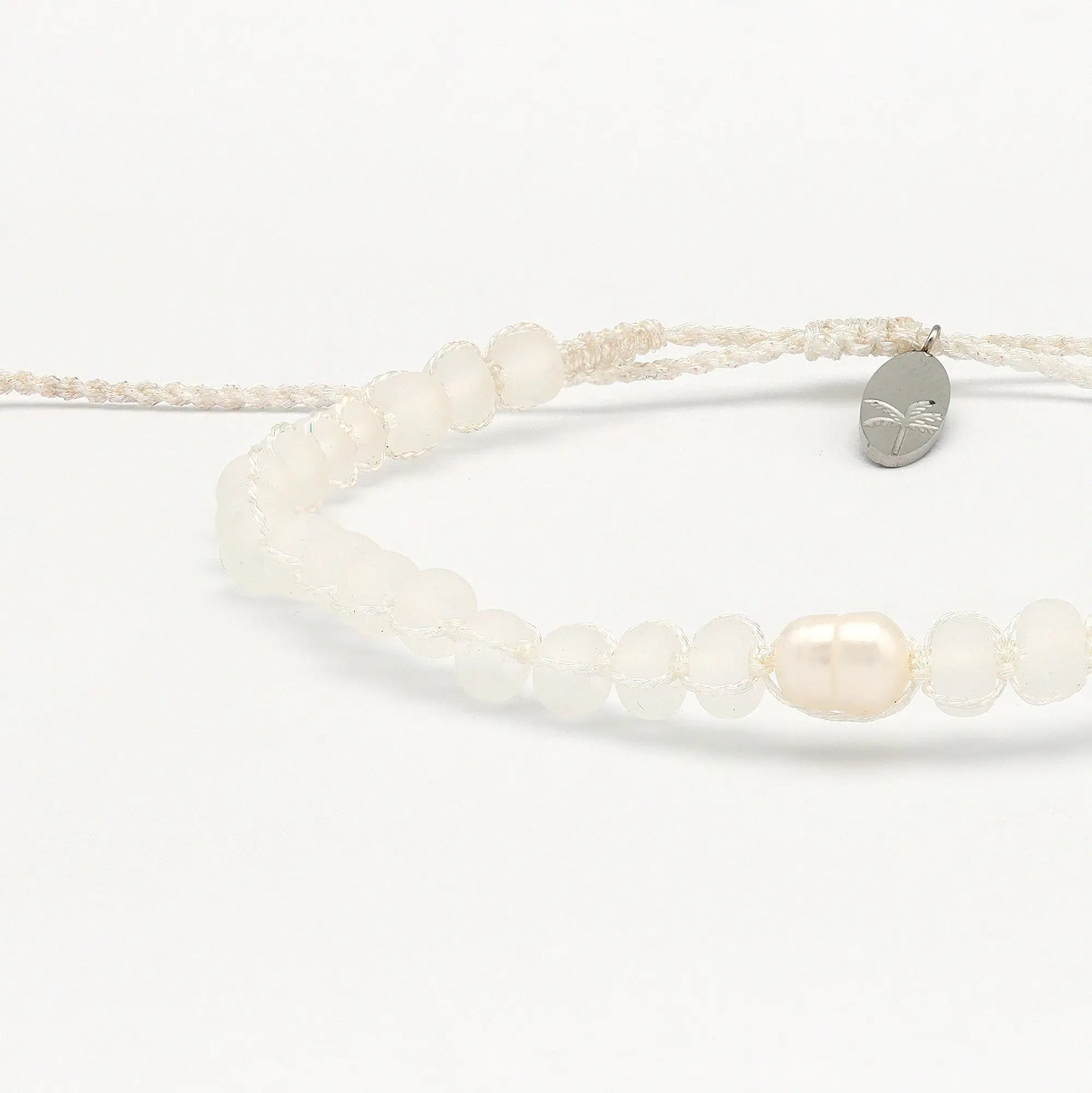 Pineapple Island Oluolu Glitter Cord Beaded Bracelet - Ice
