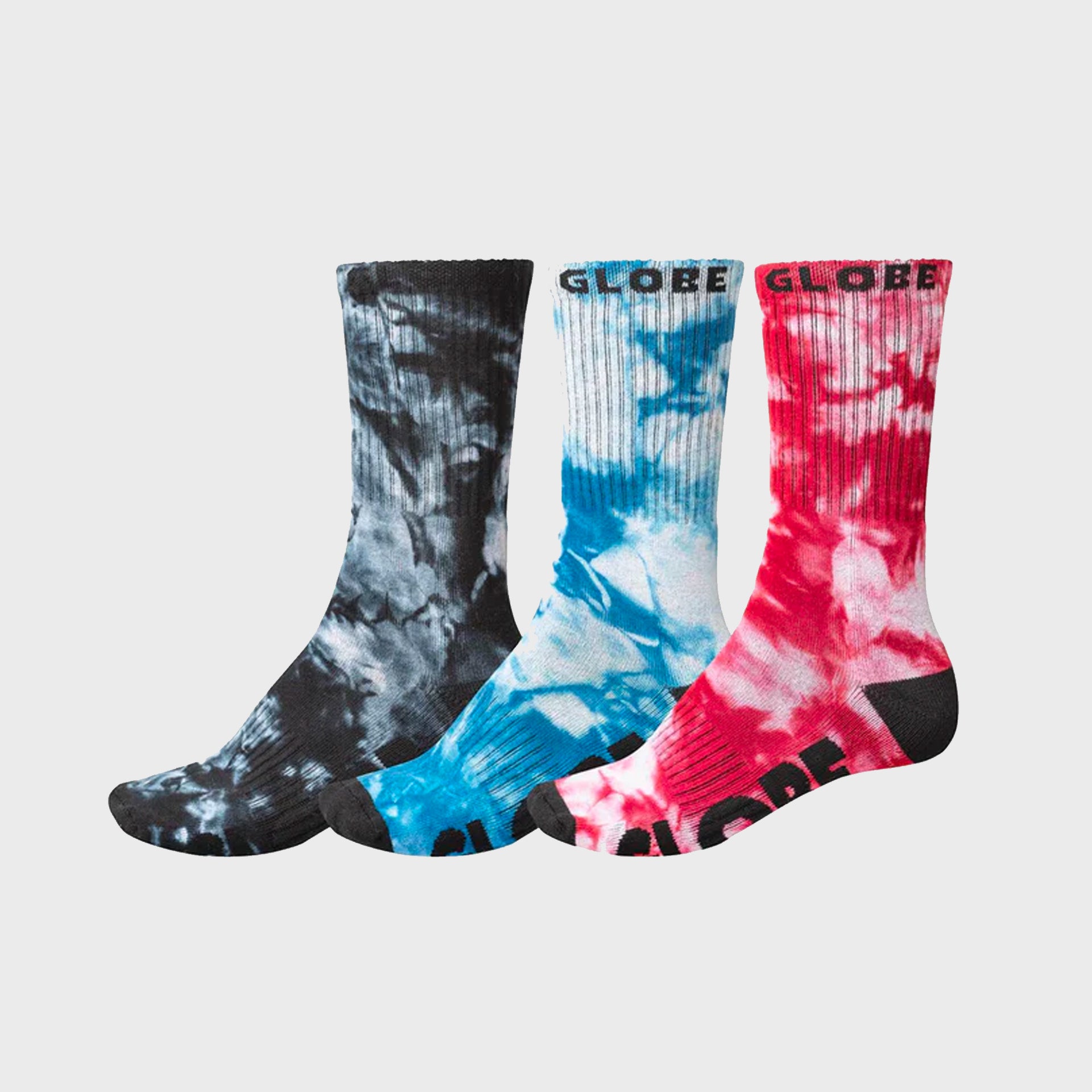 Globe All Tied Up Crew Socks (3 Pack) - Assorted - ManGo Surfing