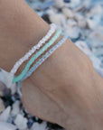 Pineapple Island Marley Glass Beaded Anklet - Blue