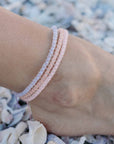 Pineapple Island Marley Glass Beaded Anklet - Pink