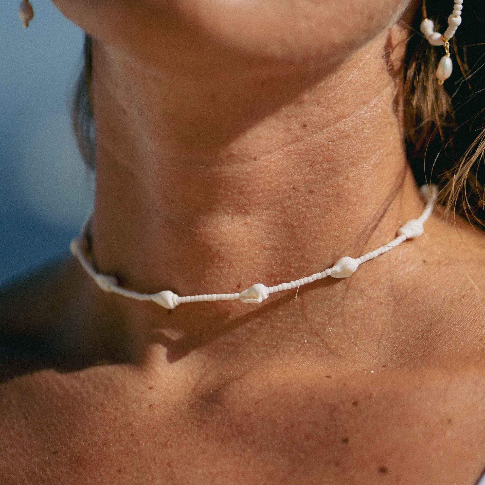 Pineapple Island Giada Rahayu Shell Beaded Necklace - White