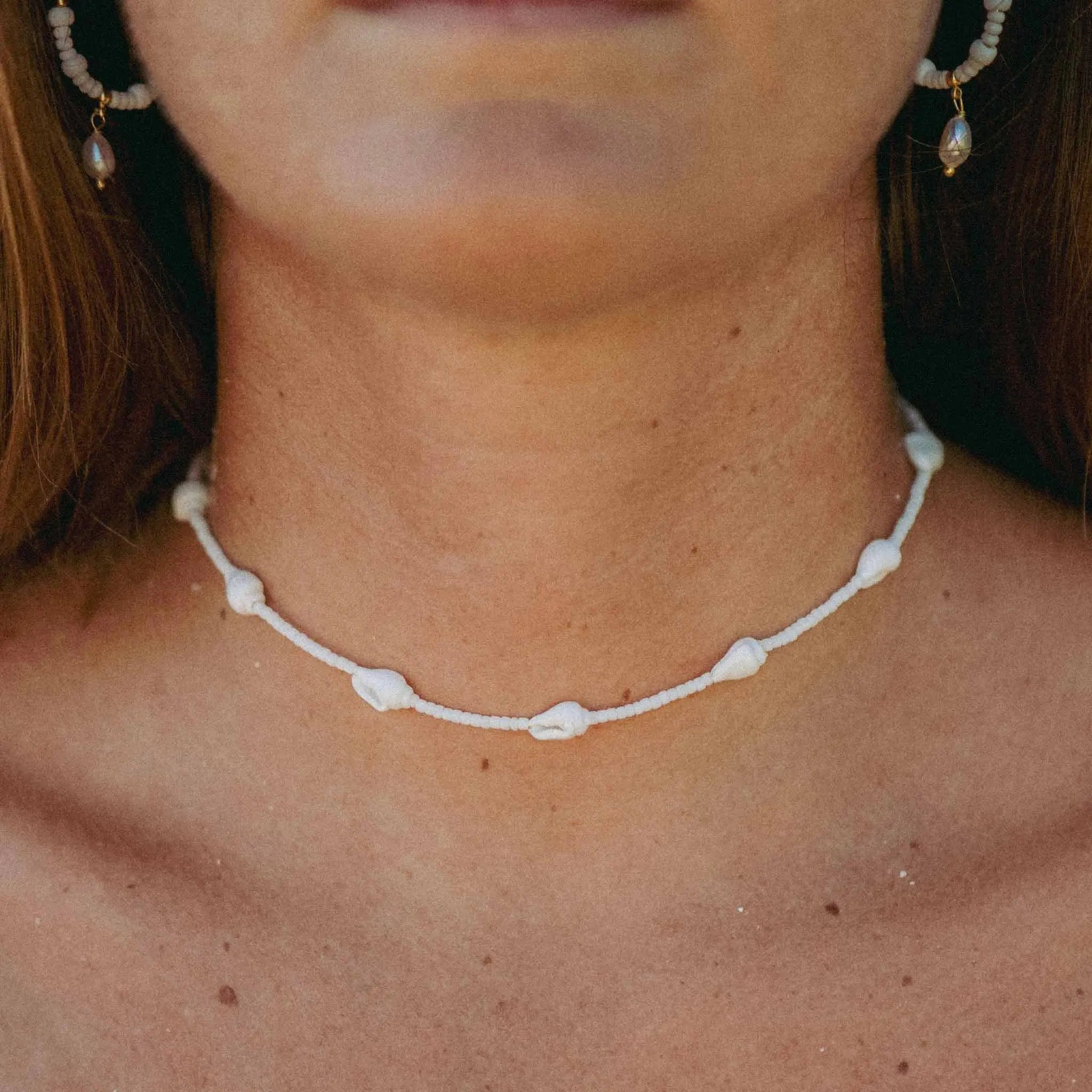 Pineapple Island Giada Rahayu Shell Beaded Necklace - White
