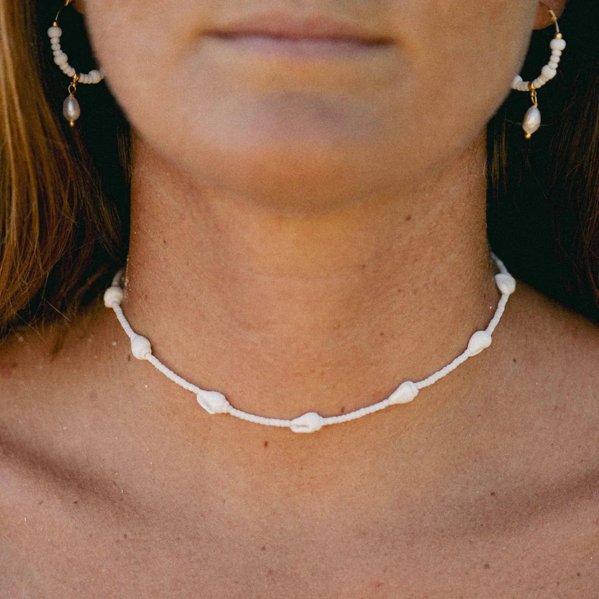 Pineapple Island Giada Rahayu Shell Beaded Necklace - White