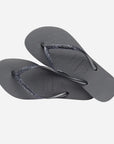 Havaianas Slim Glitter II Flip Flops - Grey/Graphite