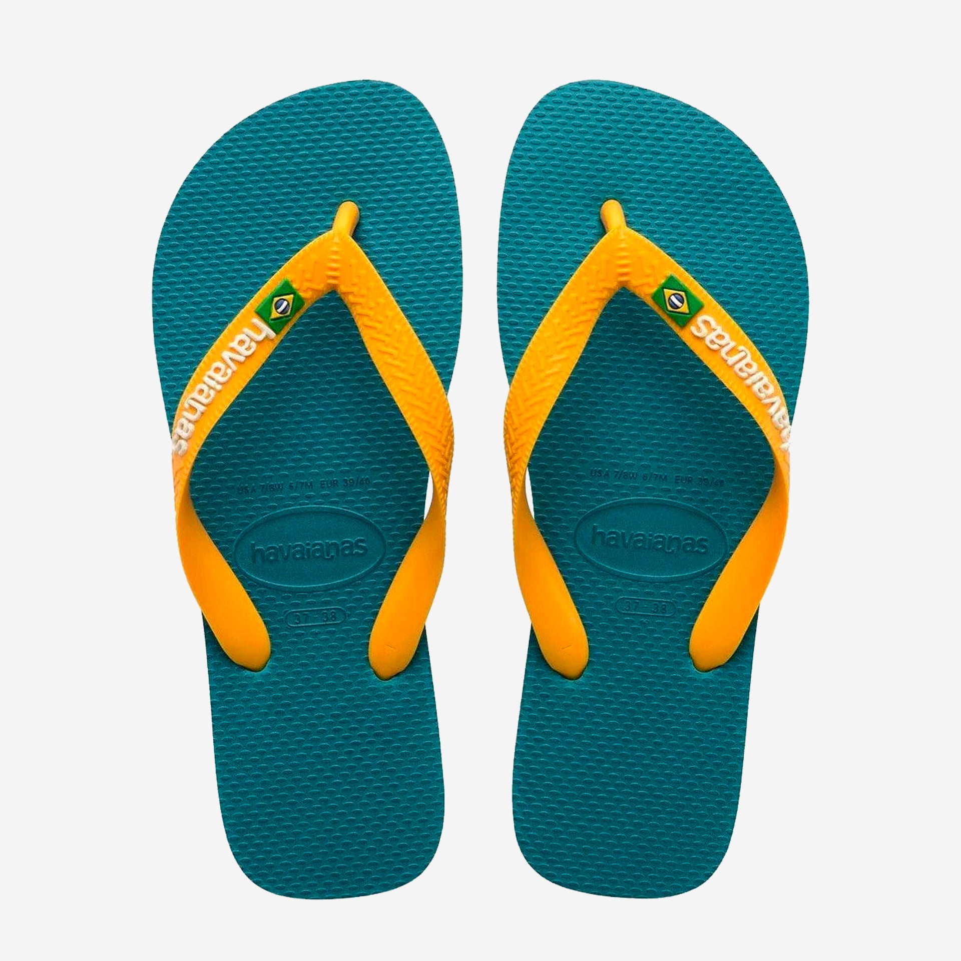 Havaianas Brasil Logo Flip Flops - Vibe Green - ManGo Surfing