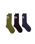 Deus Mens Curvy Socks (3 Pack) - One Size - Multi