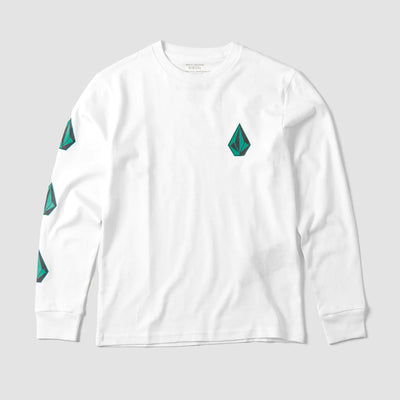 Iconic Stone LST T-Shirt - Boys Long Sleeve Tee - White