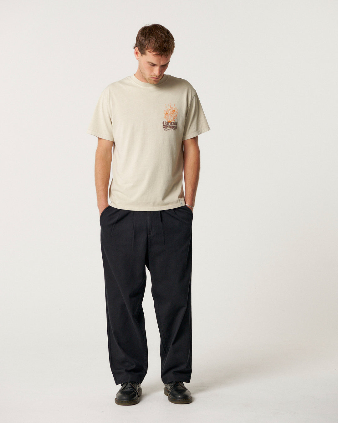 The Critical Slide Society Mens Service T-Shirt - Ecru