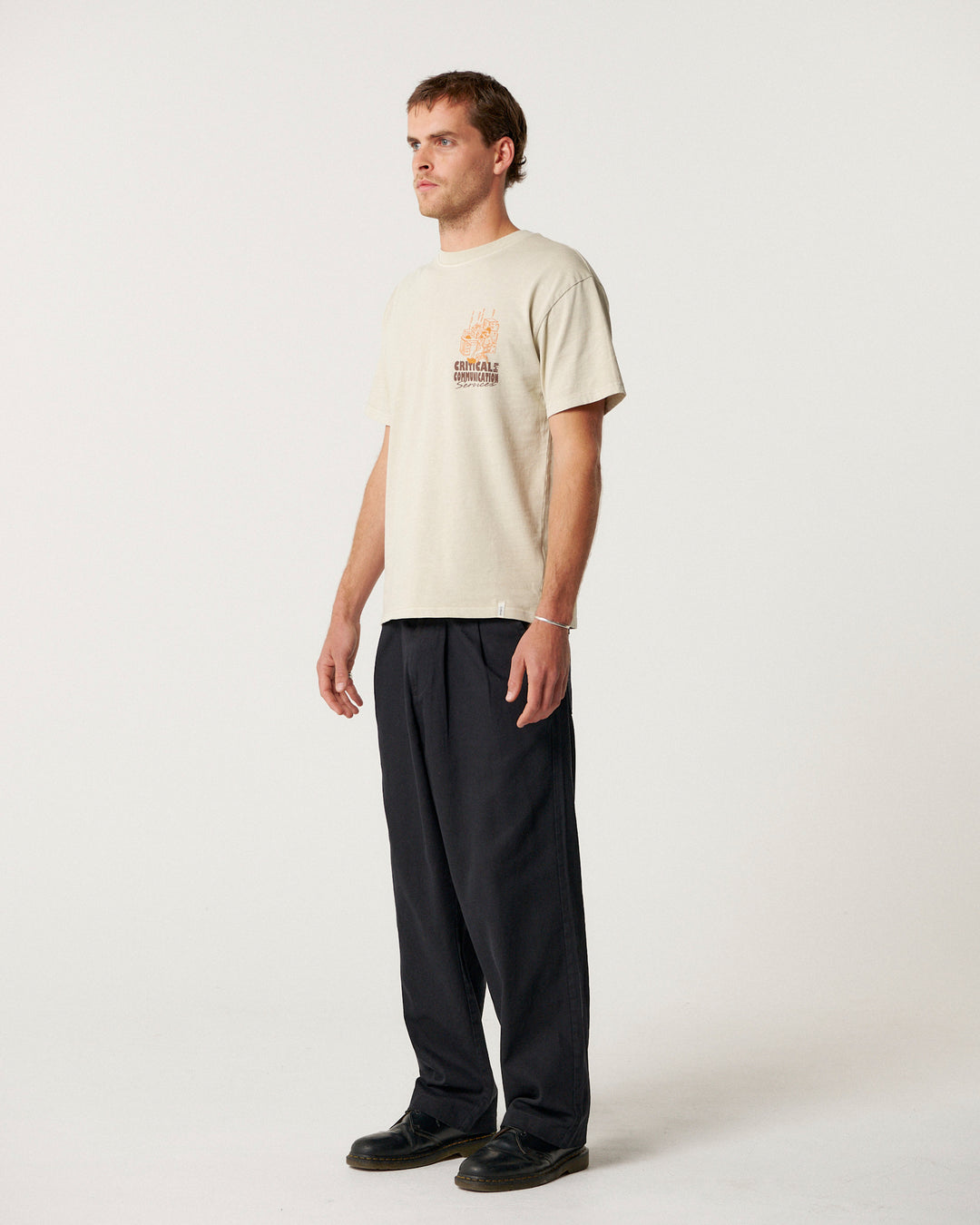 The Critical Slide Society Mens Service T-Shirt - Ecru