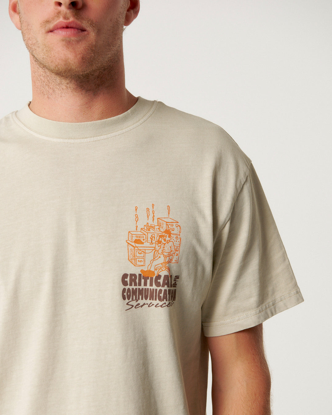 The Critical Slide Society Mens Service T-Shirt - Ecru