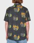 Justin Hager Woven Shirt - Mens Short Sleeve Shirt - Black - ManGo Surfing