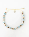 Pineapple Island Manta Point Stone & Shell Anklet - Brown/White/Blue