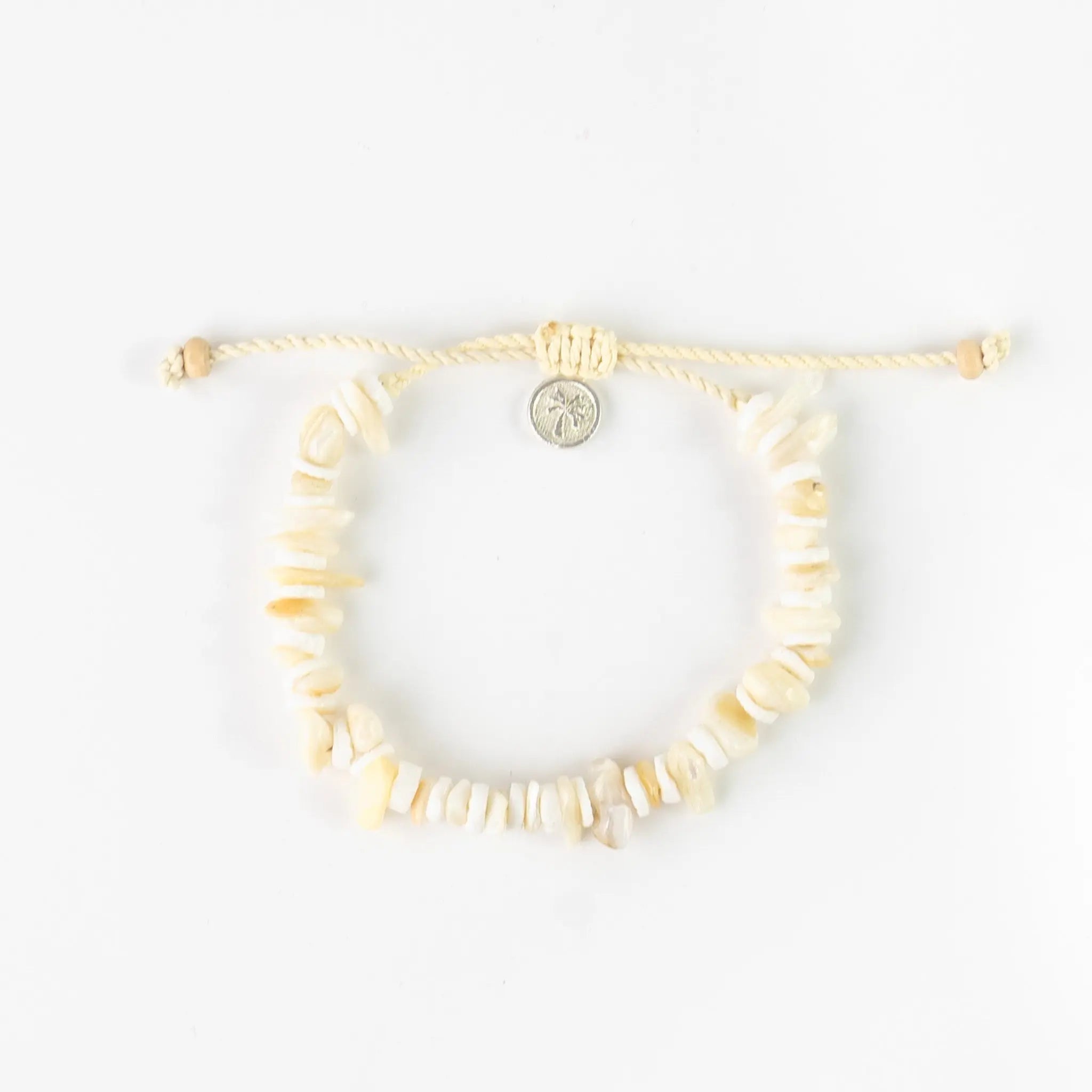 Pineapple Island Alona Beach Shell Bracelet Set - Cream