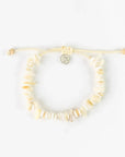 Pineapple Island Canggu Puka Shell Surfer Bracelet - Cream