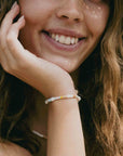 Pineapple Island Mentawai Islands Surfer Pearl Beaded Bracelet - White/Multi