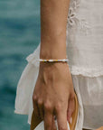 Pineapple Island Mentawai Islands Surfer Pearl Beaded Bracelet - White/Multi