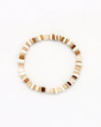 Pineapple Island Whitecaps Elasticated Shell Bracelet - White/Natural