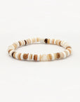 Pineapple Island Whitecaps Elasticated Shell Bracelet - White/Natural