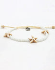 Pineapple Island Tidepool Starfish Beaded Anklet - White