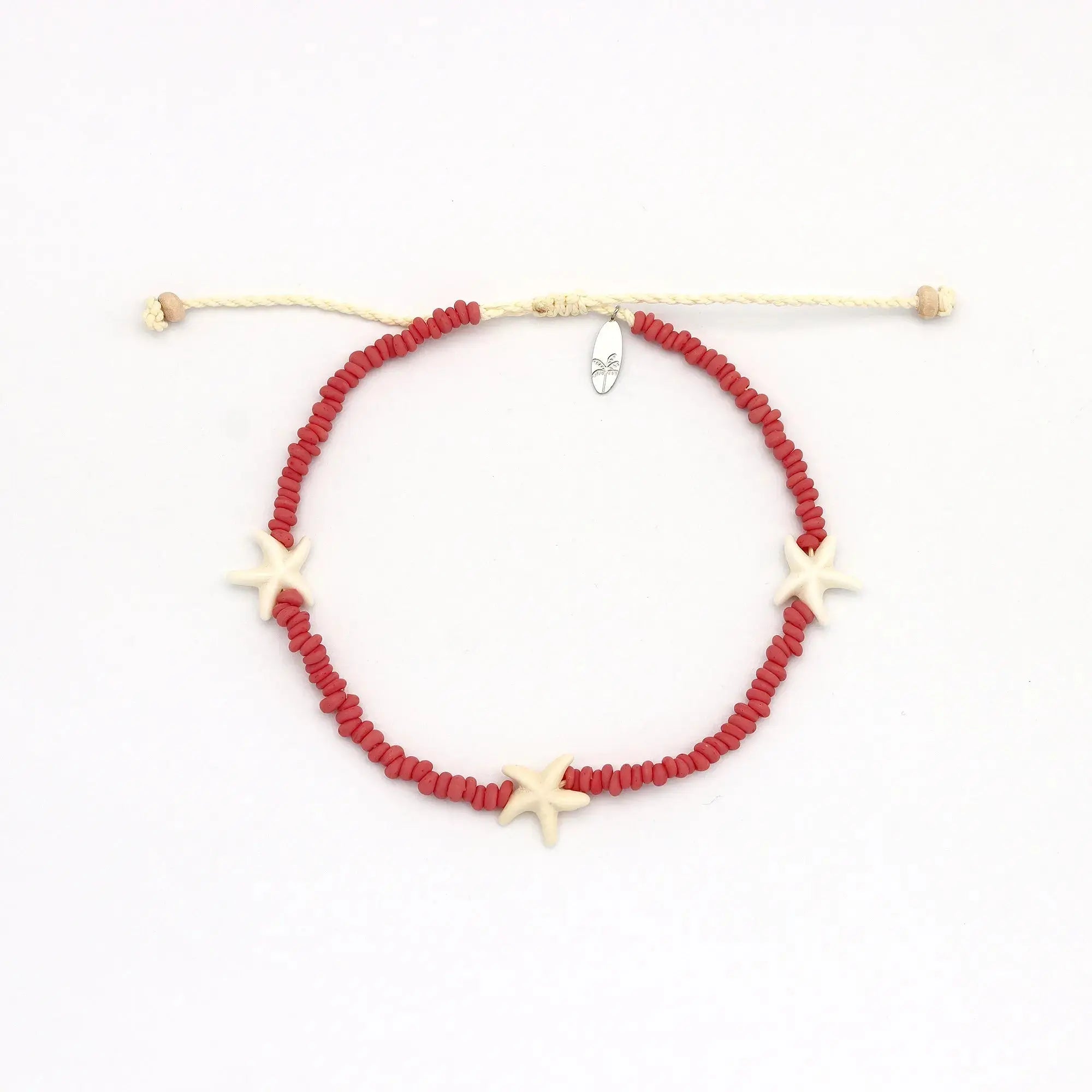 Pineapple Island Tidepool Starfish Beaded Anklet - Pink
