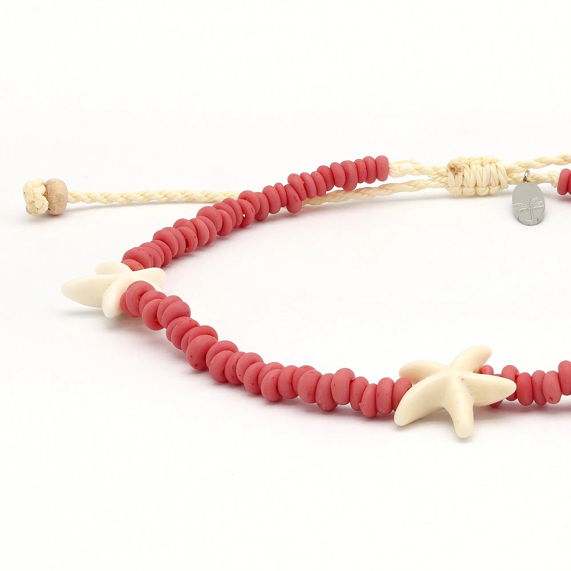 Pineapple Island Tidepool Starfish Beaded Anklet - Pink