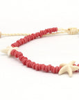 Pineapple Island Tidepool Starfish Beaded Anklet - Pink