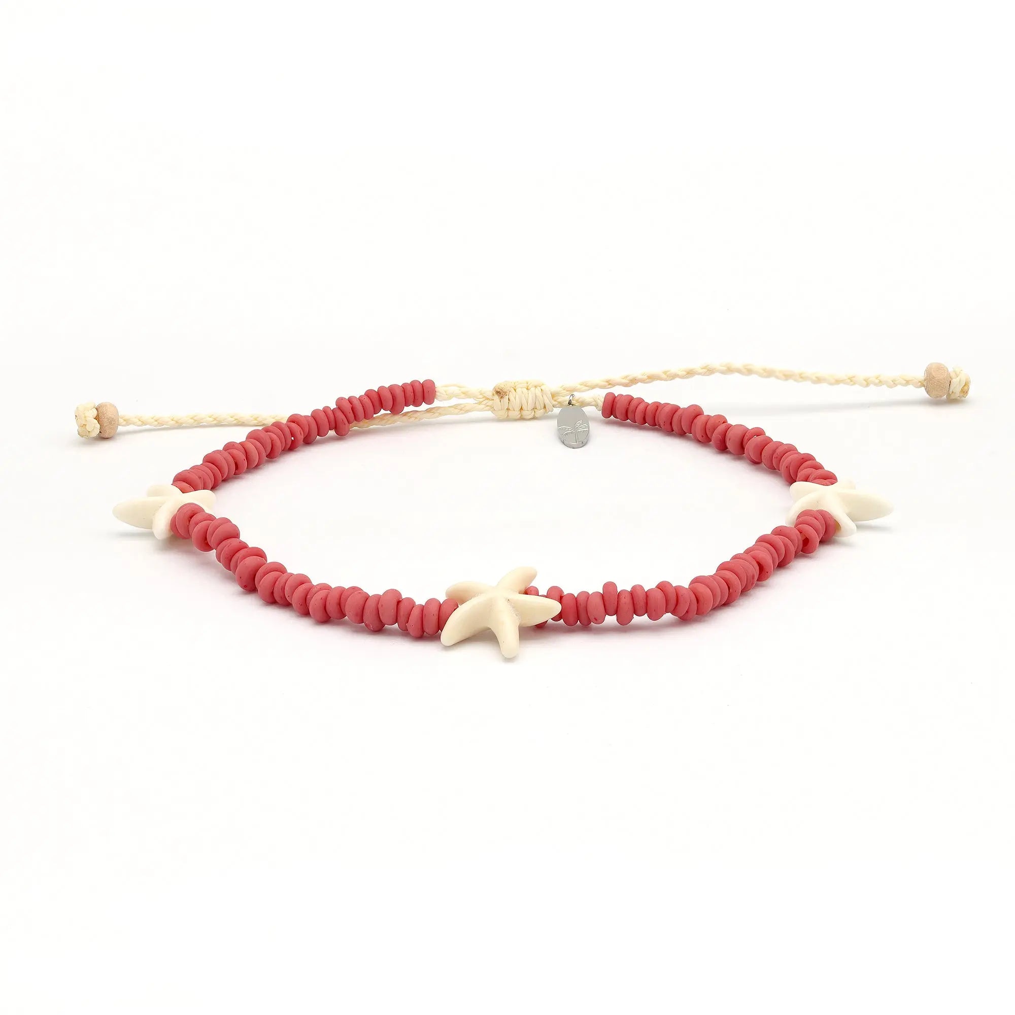 Pineapple Island Tidepool Starfish Beaded Anklet - Pink