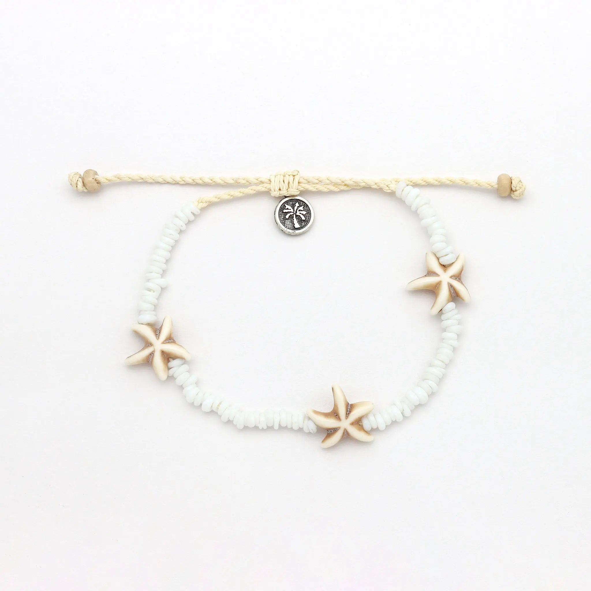Pineapple Island Alona Beach Shell Bracelet Set - Cream