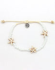 Pineapple Island Alona Beach Shell Bracelet Set - Cream