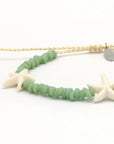 Pineapple Island Tidepool Starfish Beaded Bracelet - Sage Green