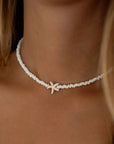 Pineapple Island Tidepool Starfish Beaded Necklace - White