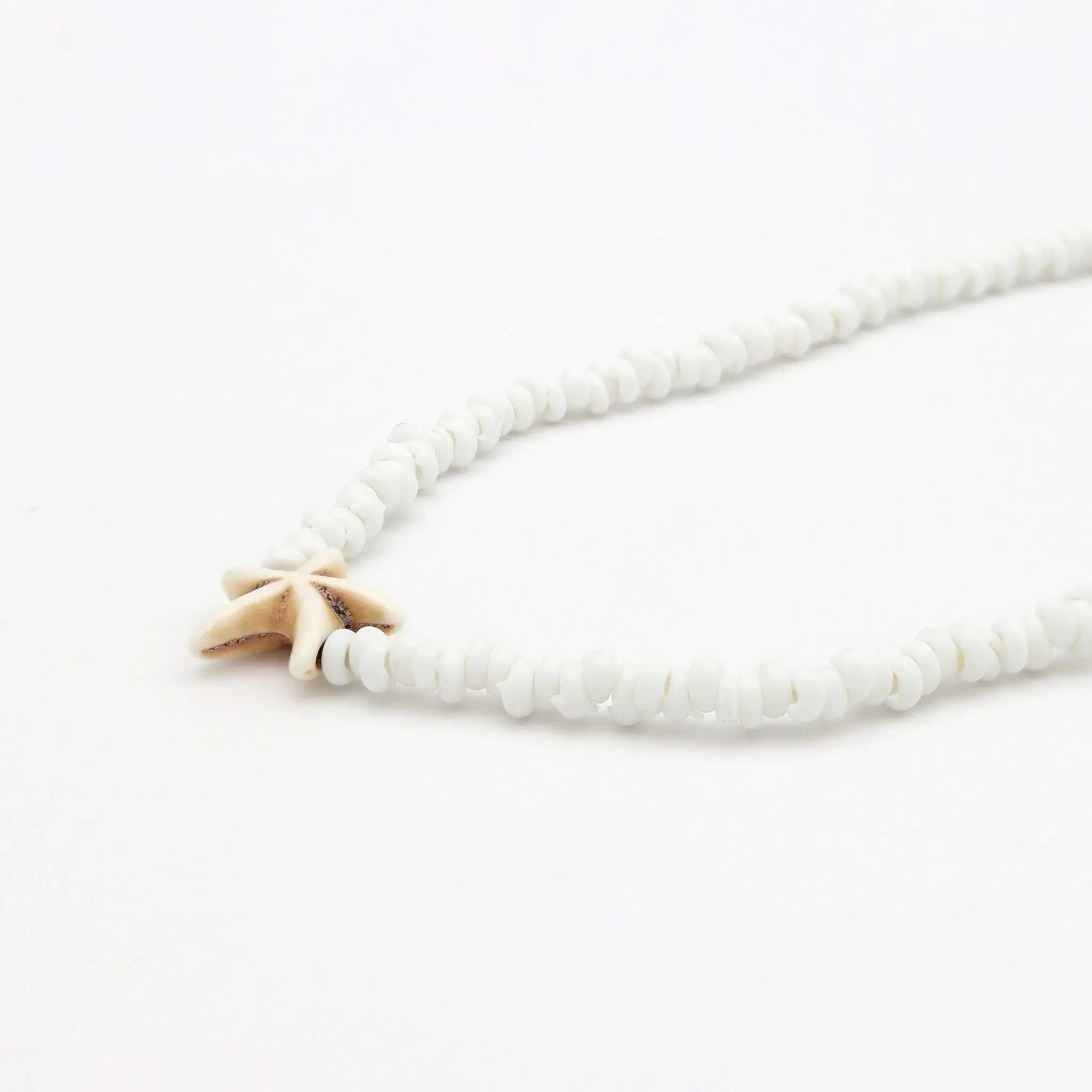 Pineapple Island Tidepool Starfish Beaded Necklace - White
