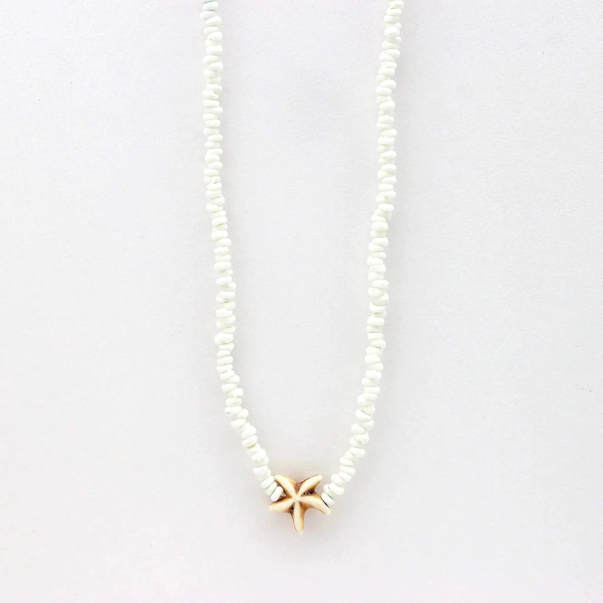 Pineapple Island Tidepool Starfish Beaded Necklace - White