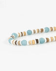 Pineapple Island Manta Point Stone & Shell Necklace - Brown/White/Blue