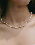 Pineapple Island Mentawai Islands Surfer Pearl Beaded Necklace - White/Multi