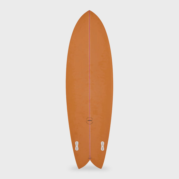 Keel Twin PVCP Fish Surfboard - 5'8, 5'10, 6'0 and 6'4 - Mustard Colour