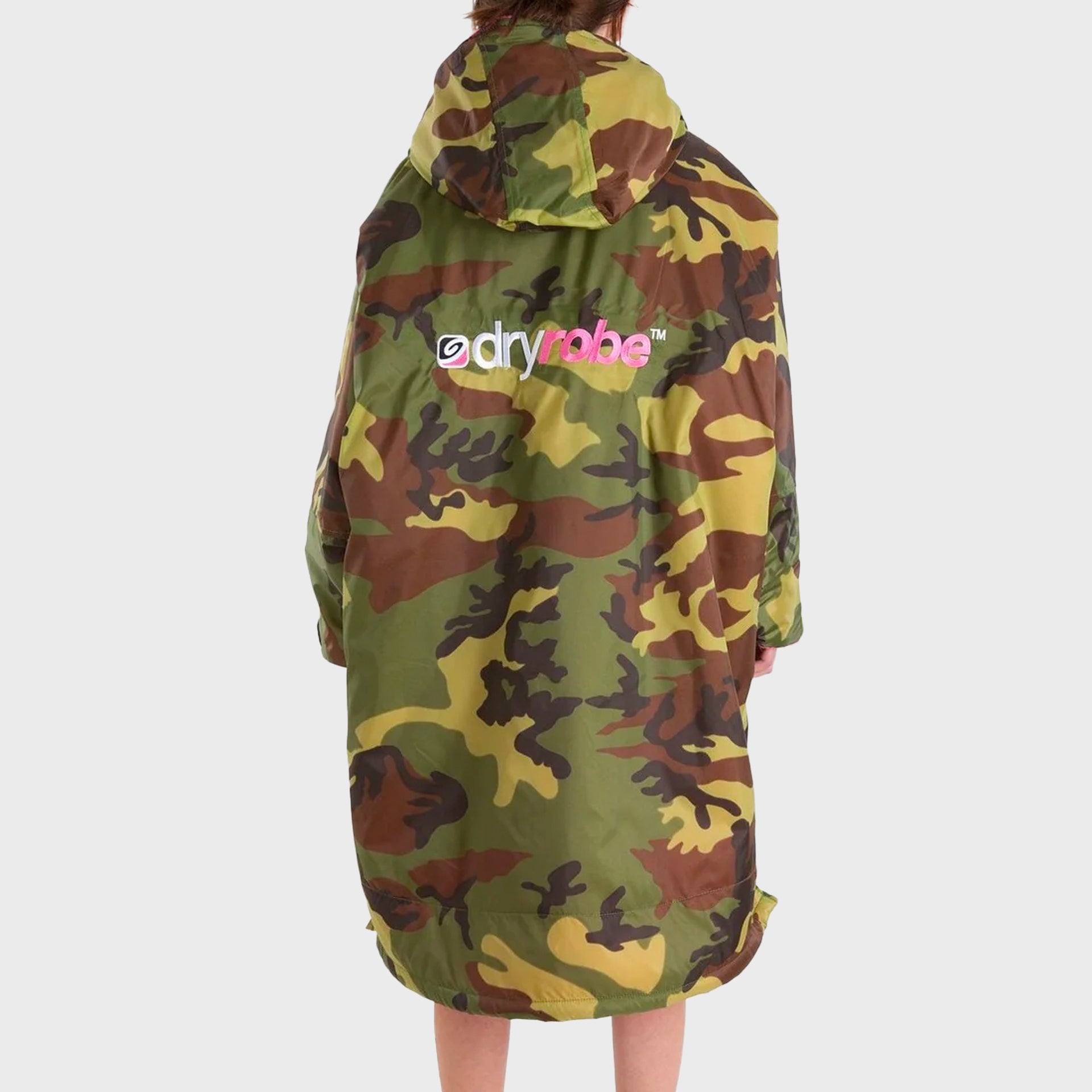 Dryrobe Advance Kids Long Sleeve Dryrobe (10-13 Yrs) - Camo/Pink - ManGo Surfing