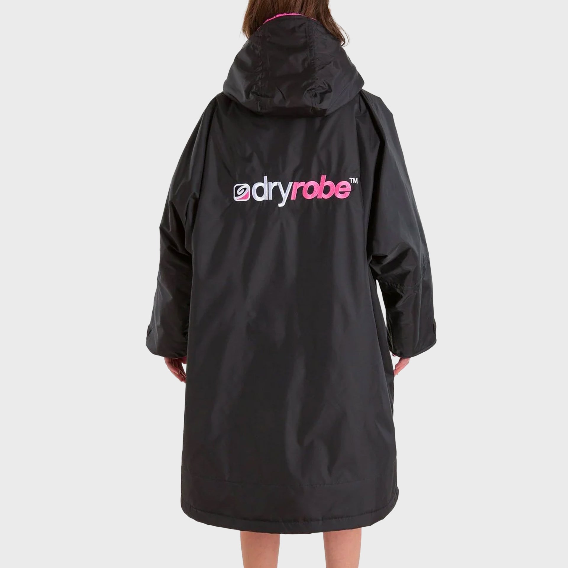 Dryrobe Advance Kids Long Sleeve  (10-13 Yrs) - Black/Pink - ManGo Surfing