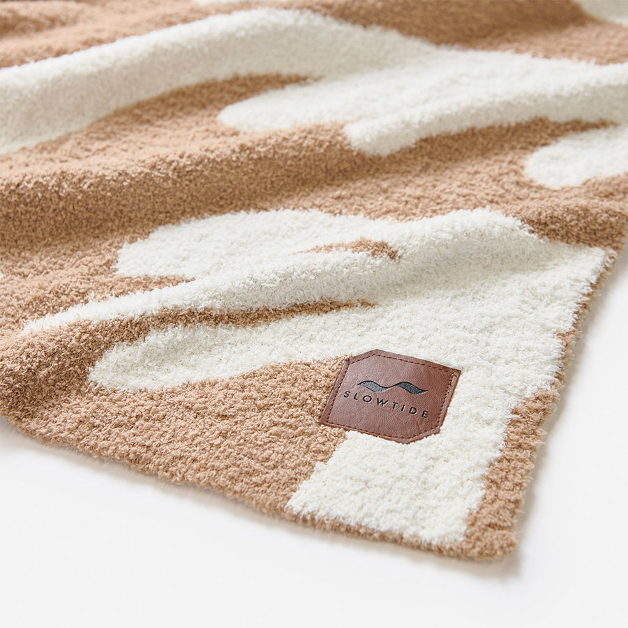 Slowtide Kingston Plush Knit Throw Blanket - Mocha
