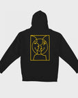 Krooked Mens Moonsmile Raw Hoodie - Black/Yellow