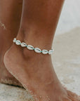 Pineapple Island Livadi Cowrie Shell Surf Anklet - Blue