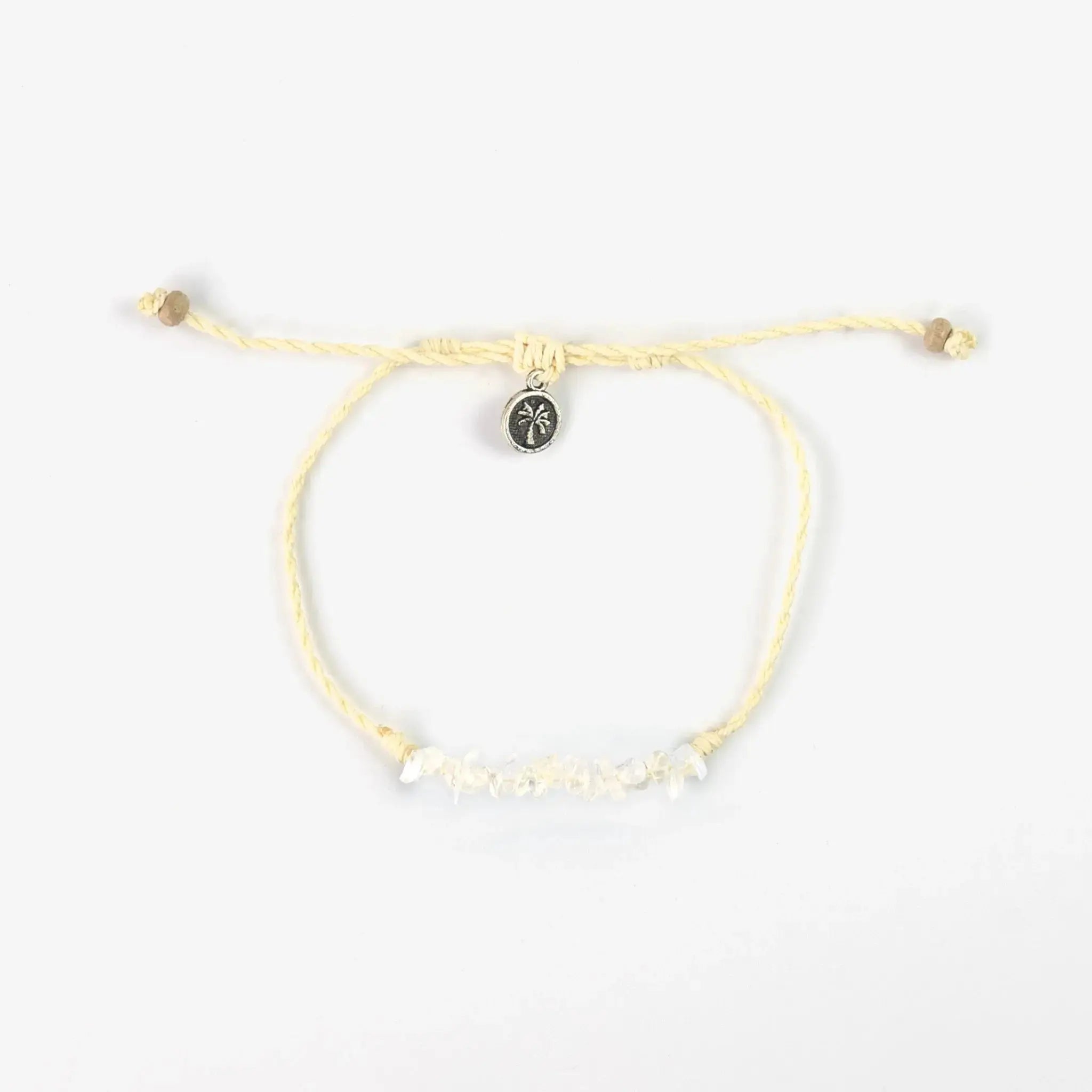 Pineapple Island Love is Here Natural Stone Bracelet - Cream