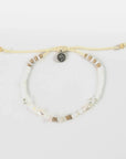 Pineapple Island Love is Here Natural Stone, Pearl & Shell Bracelet - White/Beige