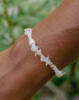 Pineapple Island Love is Here Natural Stone, Pearl & Shell Bracelet - White/Beige
