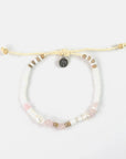 Pineapple Island Love is Here Natural Stone, Pearl & Shell Bracelet - Pink/White