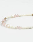Pineapple Island Love is Here Natural Stone, Pearl & Shell Bracelet - Pink/White