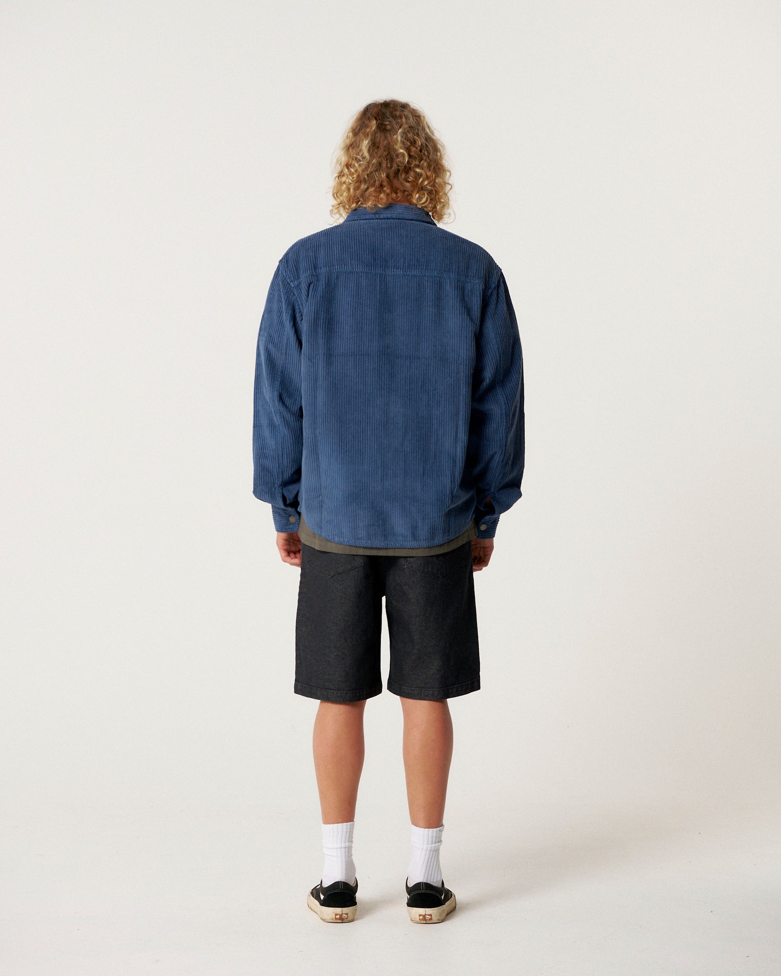 The Critical Slide Society Mens Surface Cord Overshirt - Blue