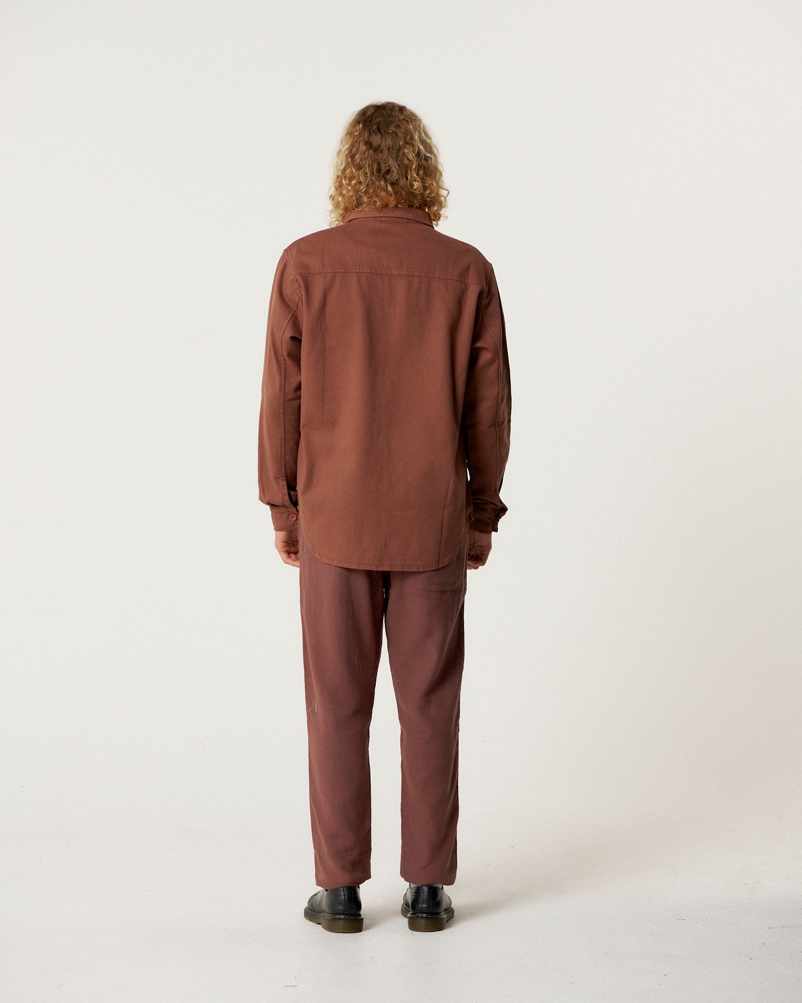 The Critical Slide Society Mens Lazy Boy Twill Shirt - Chestnut