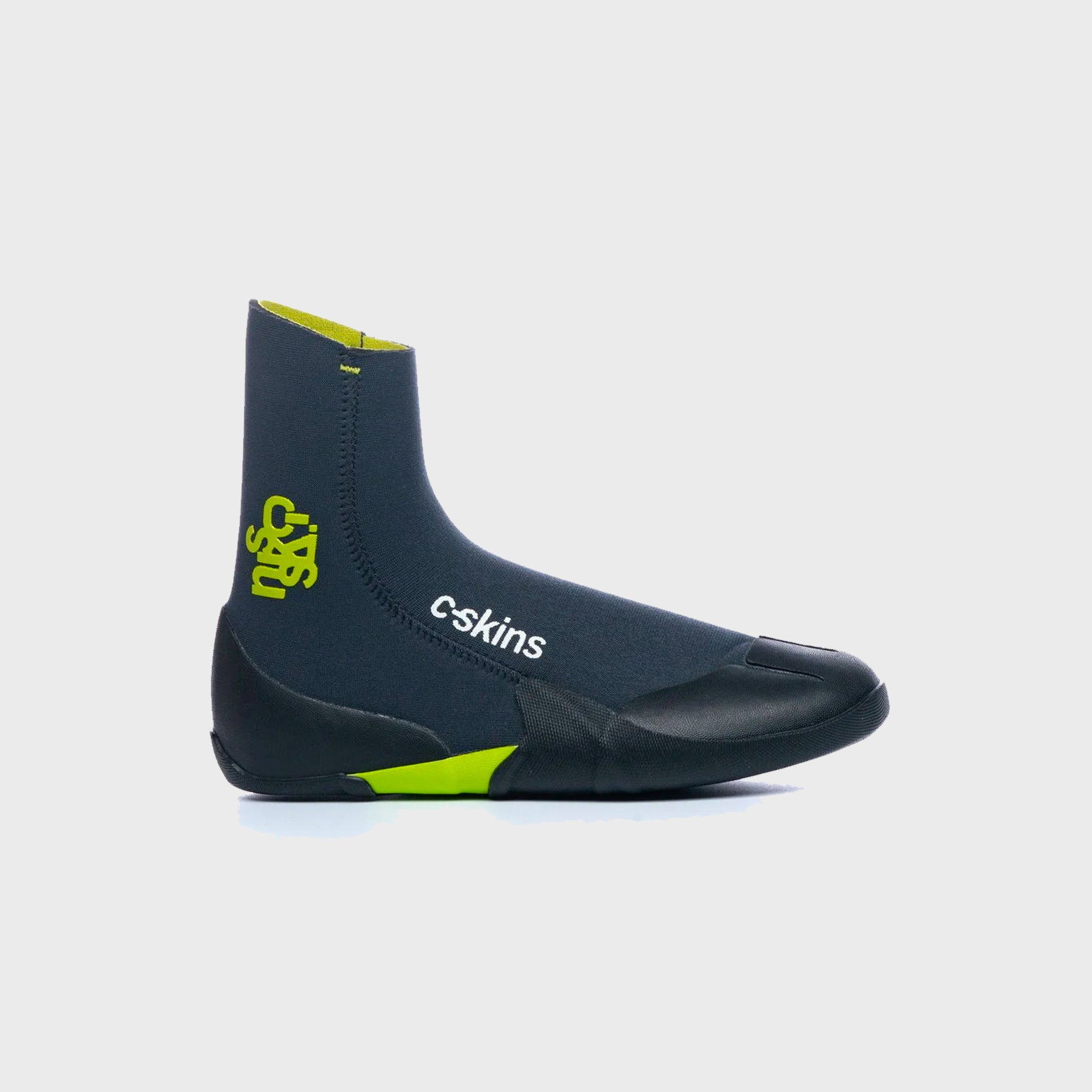 C-Skins Legend Junior Round Toe Boots - Graphite/Flash Green/Black - ManGo Surfing