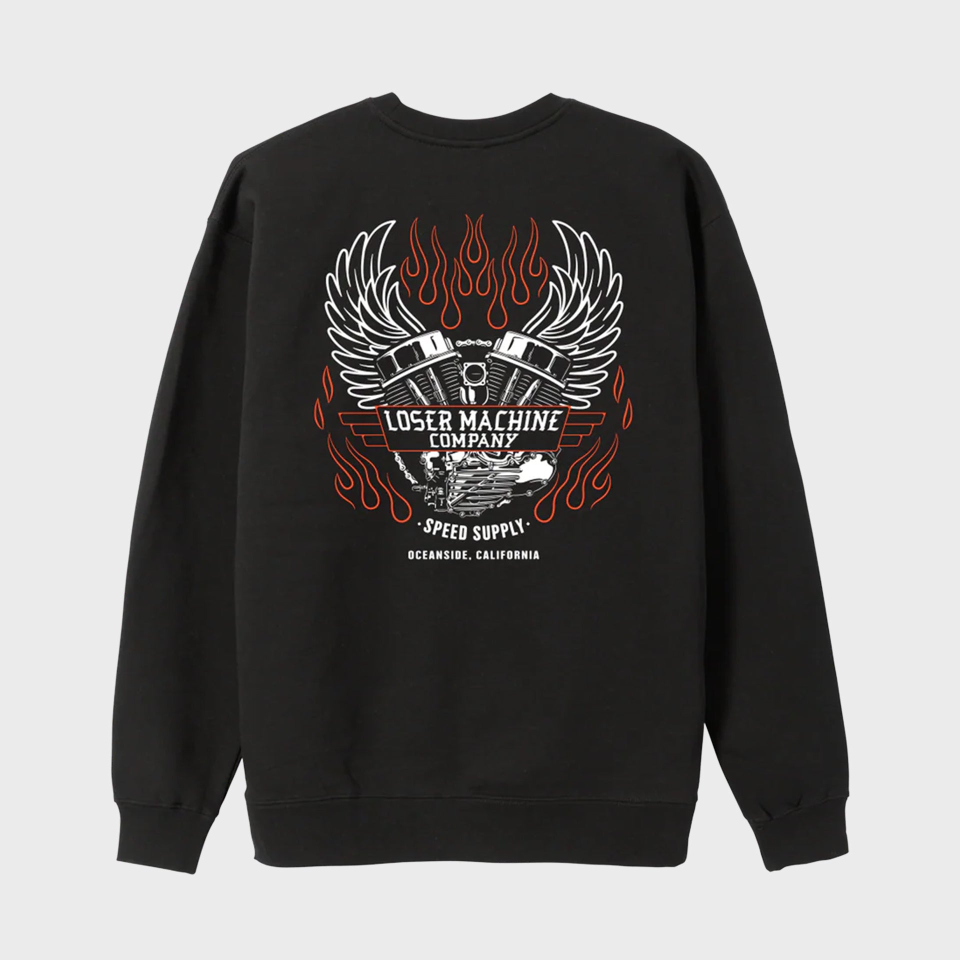 Loser Machine Fly Wheel Crewneck Fleece - Black